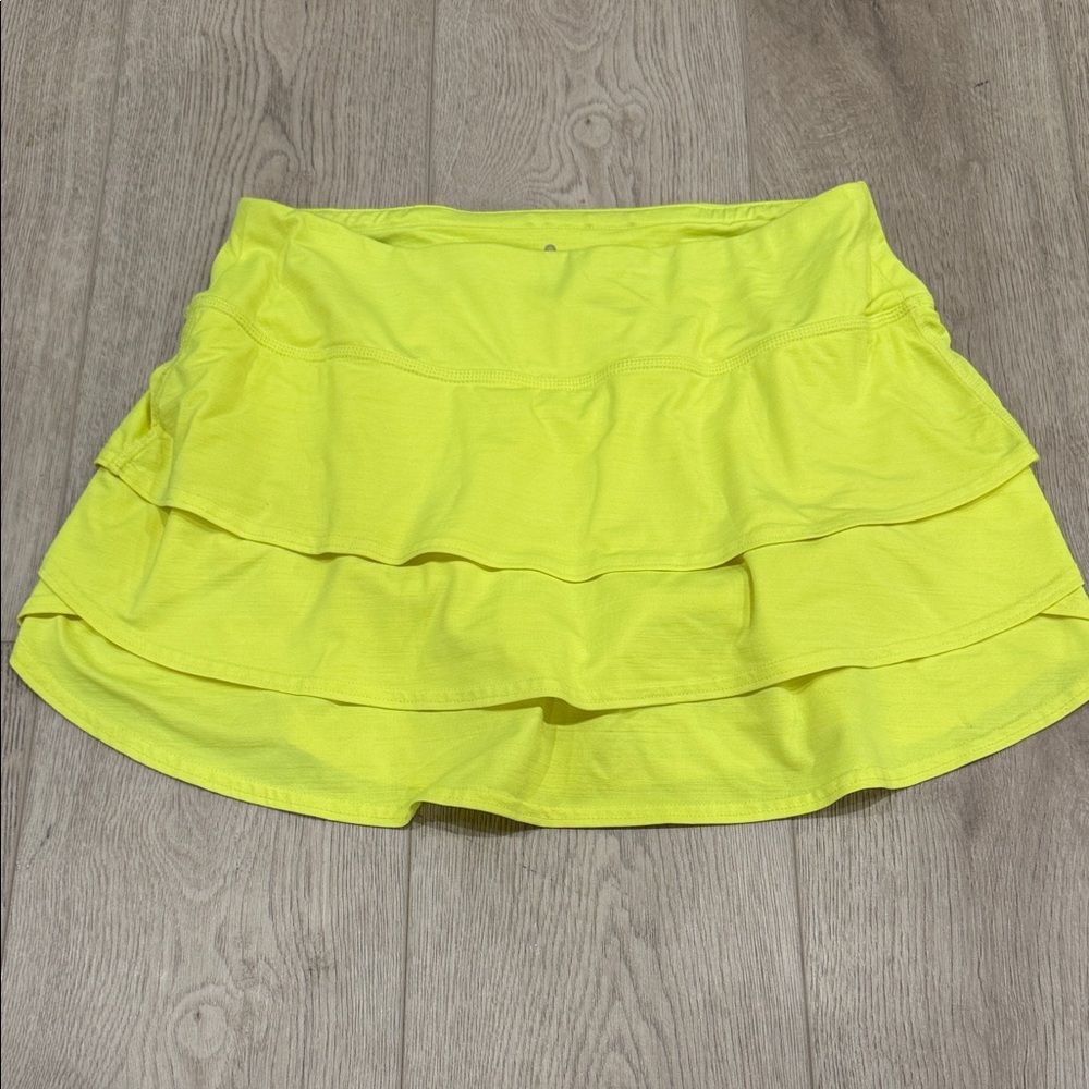 Athleta Bright Yellow Tiered Mini Tennis Skirt